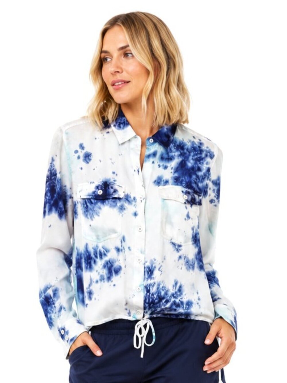 Urban Outfitters Blue Tie Dye Viscose Jacket